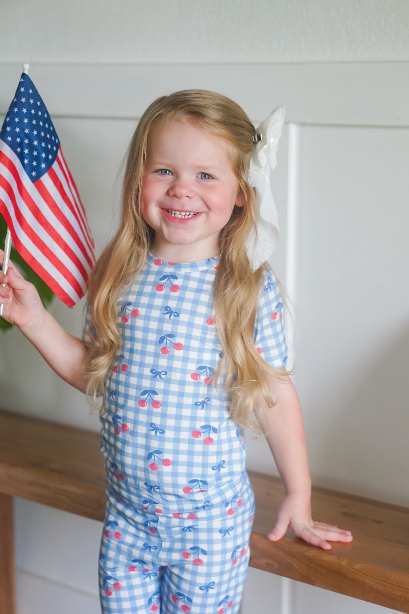 Cherry Gingham 2pc Bamboo Pajamas