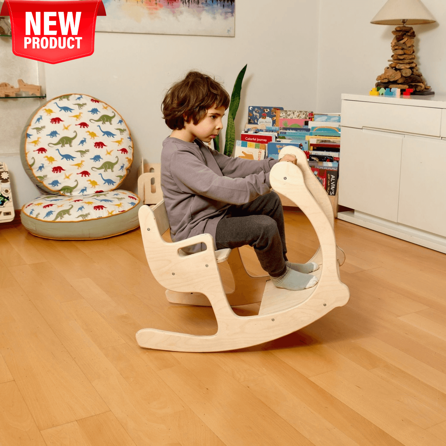 2in1 Wooden Seesaw & Desk for Kids' Skill Development