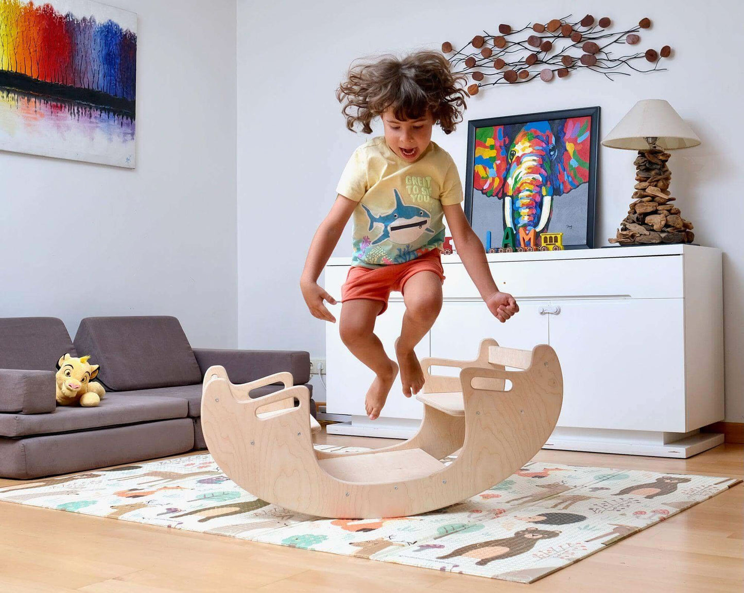 2in1 Montessori Seesaw and Table Chair Set