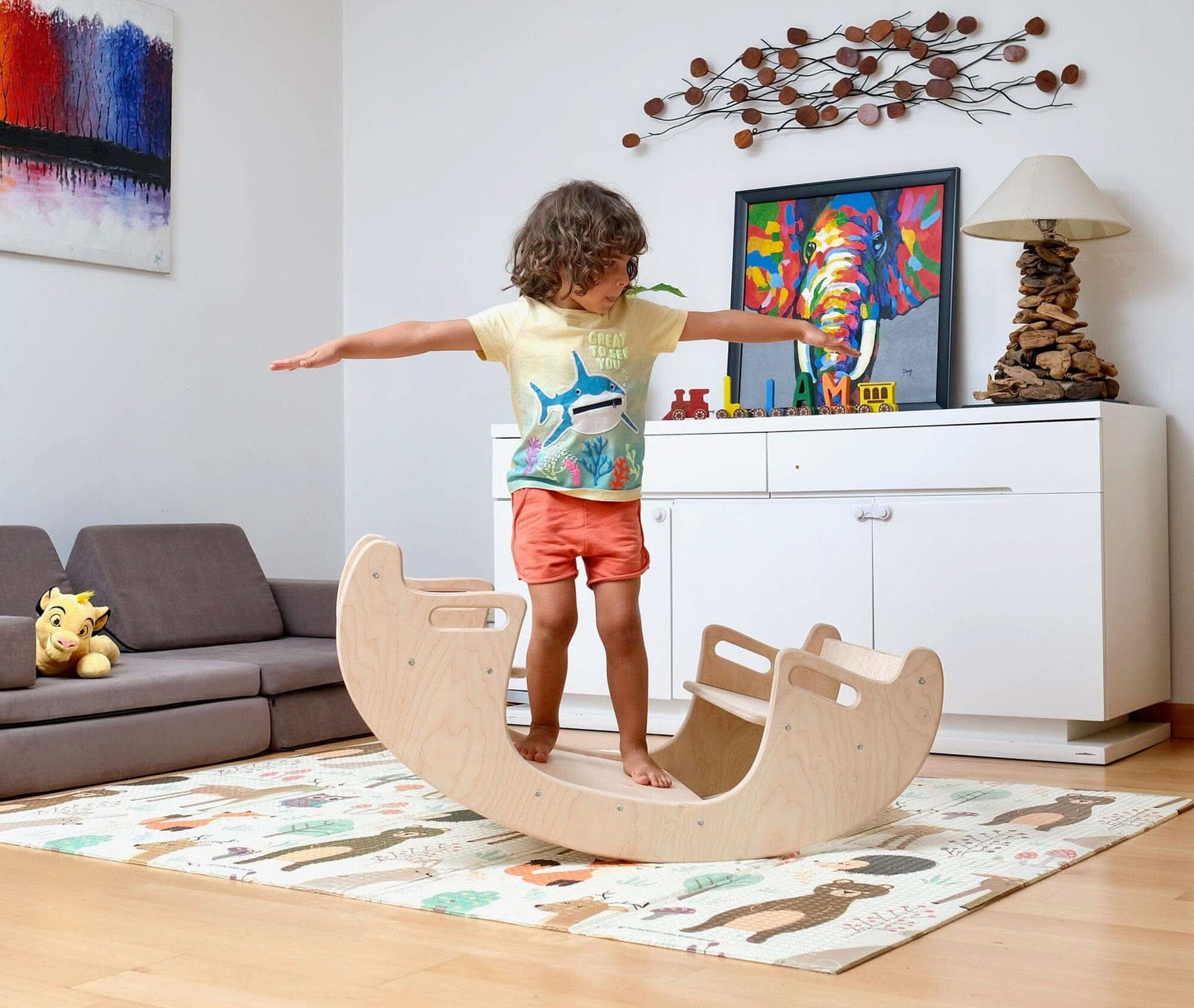 2in1 Montessori Seesaw and Table Chair Set