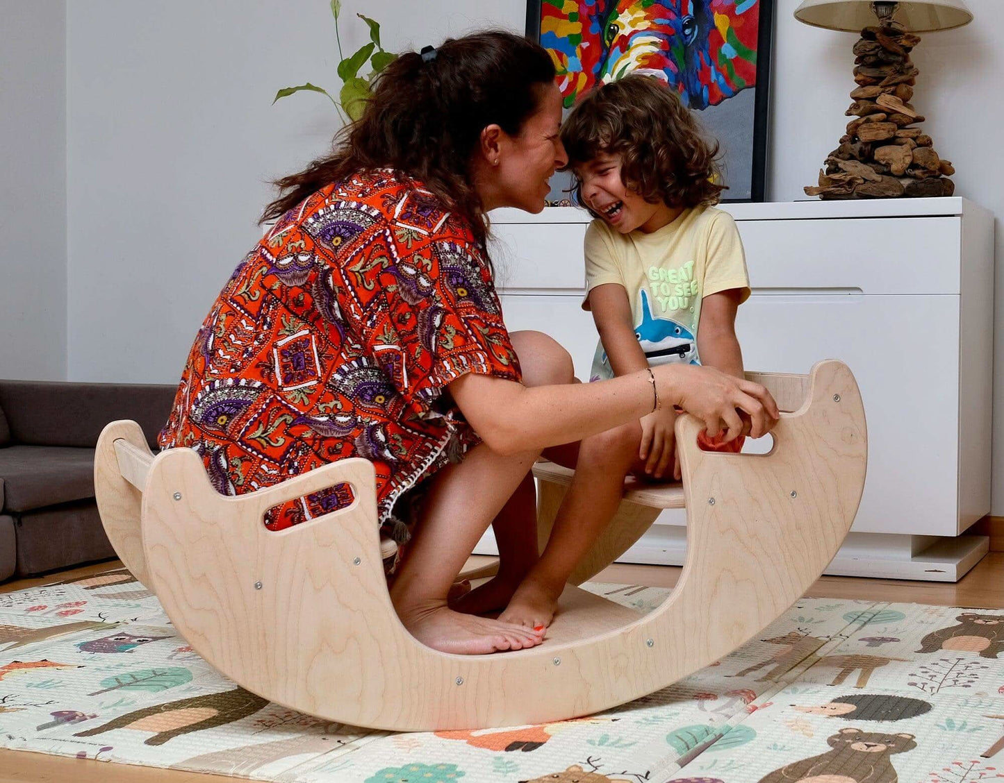 2in1 Montessori Seesaw and Table Chair Set