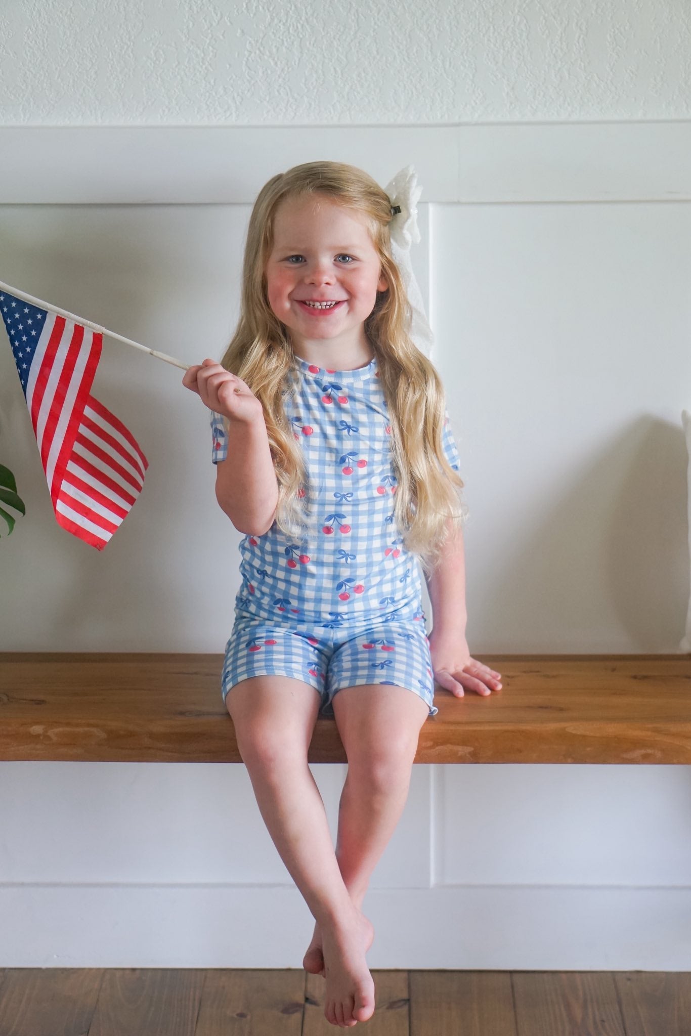 Cherry Gingham 2pc Bamboo Pajamas