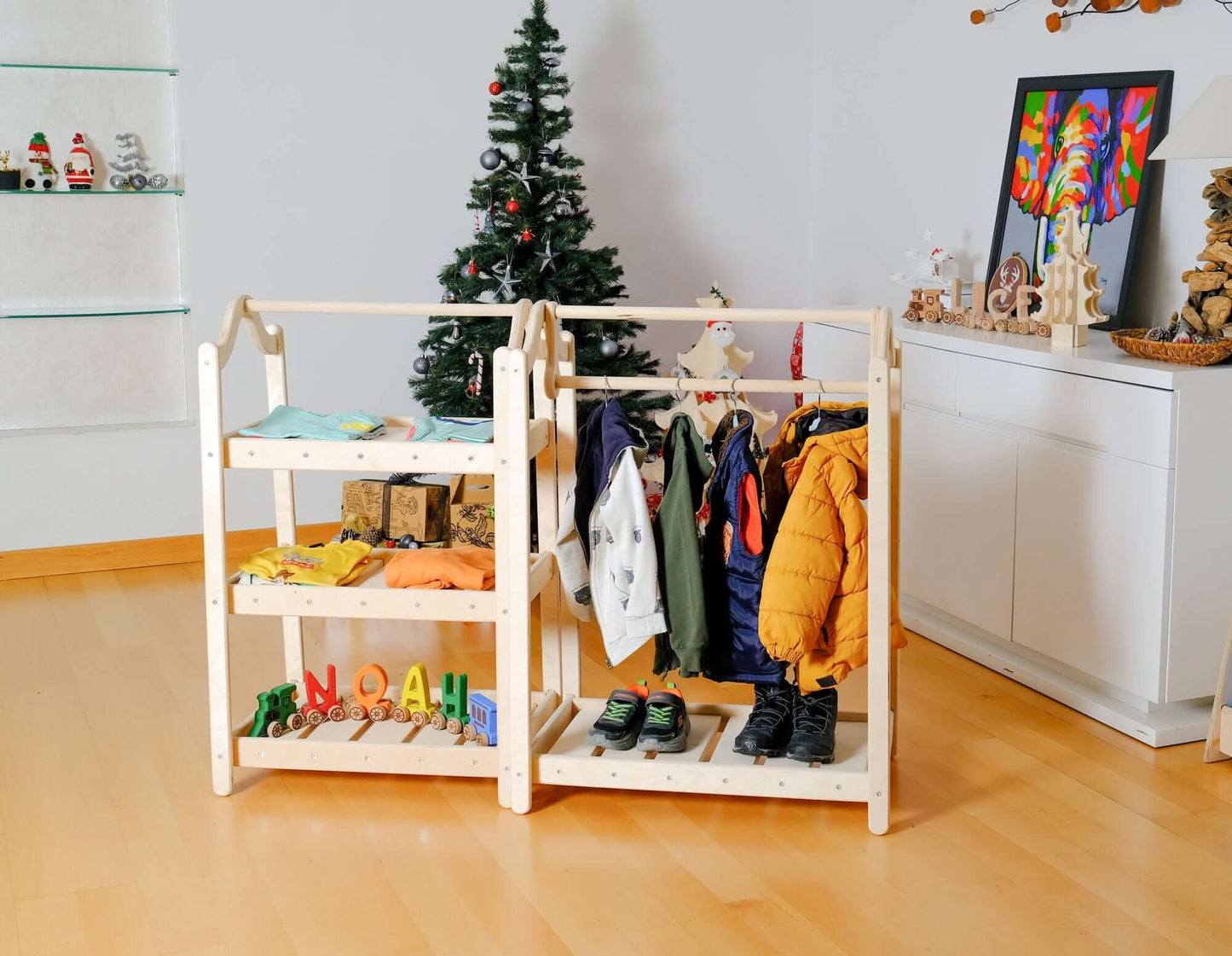 Montessori Wooden Wardrobe Set
