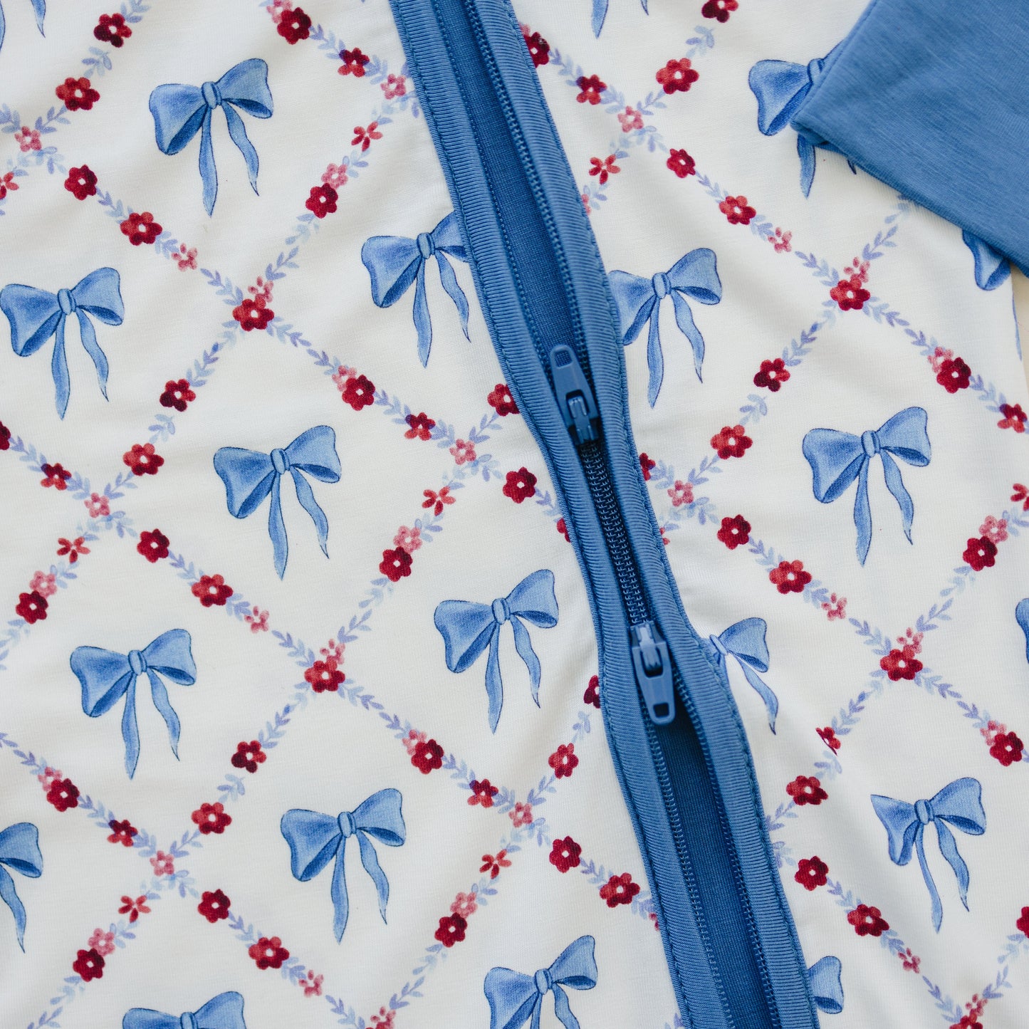 Red White & Bows Bamboo Zippy Pajamas