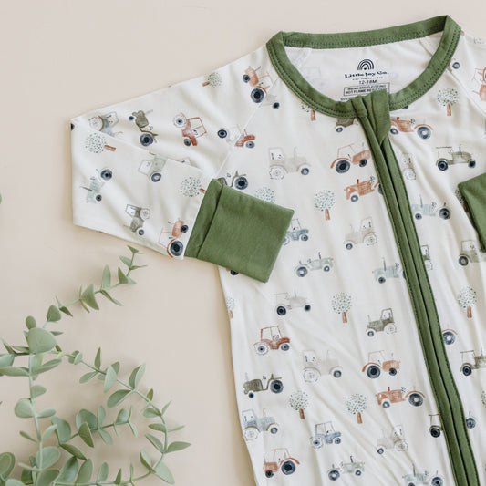 Tiny Tractors Bamboo Zippy Pajamas
