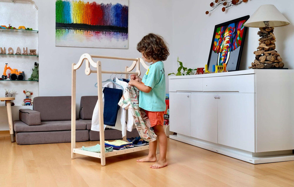 Wooden Kids Clothing Rack