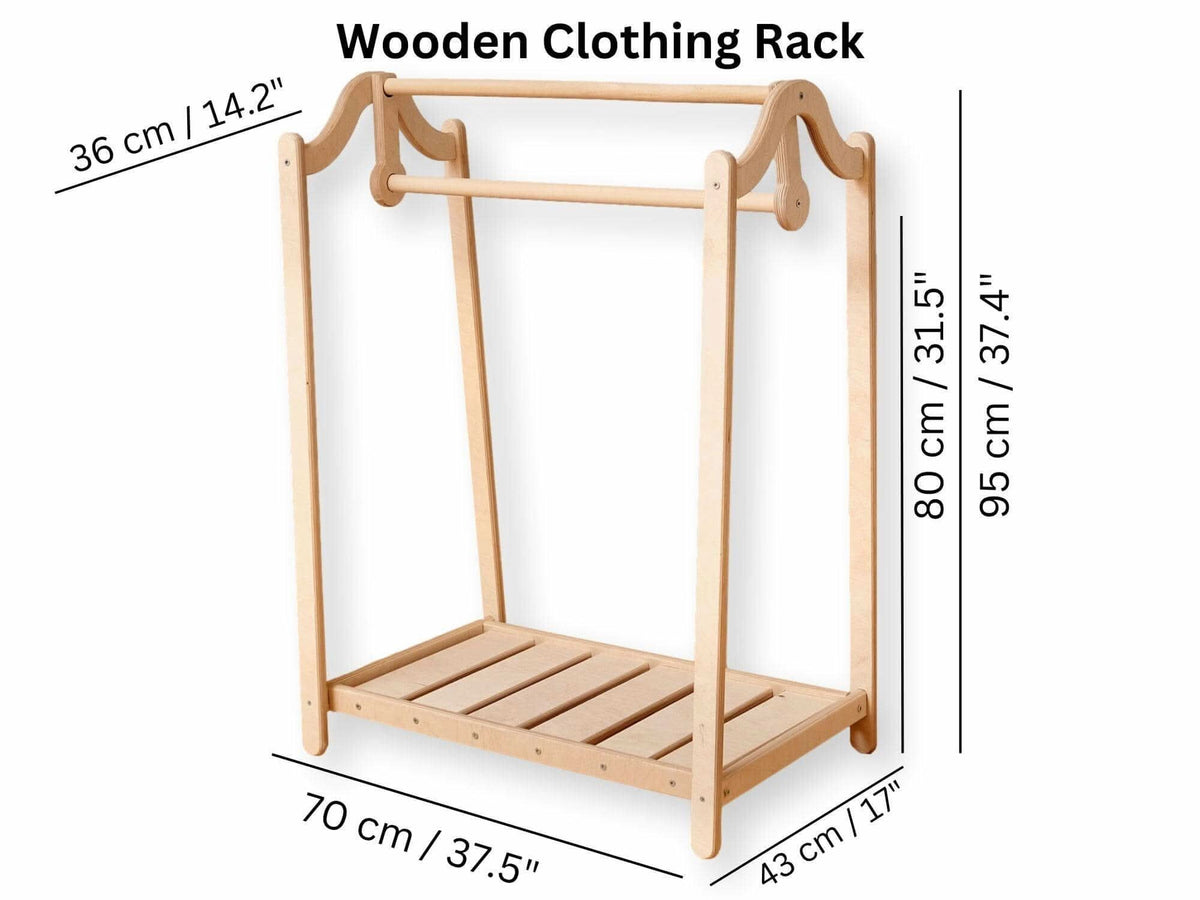 Wooden Kids Clothing Rack