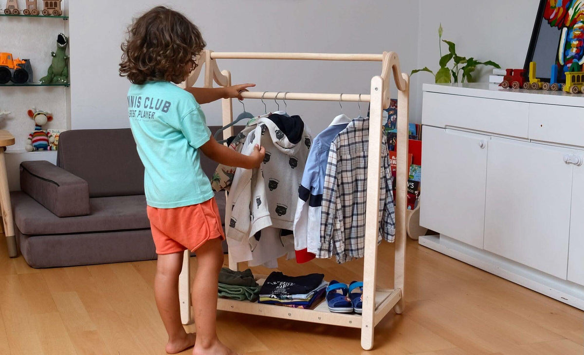 Wooden Kids Clothing Rack