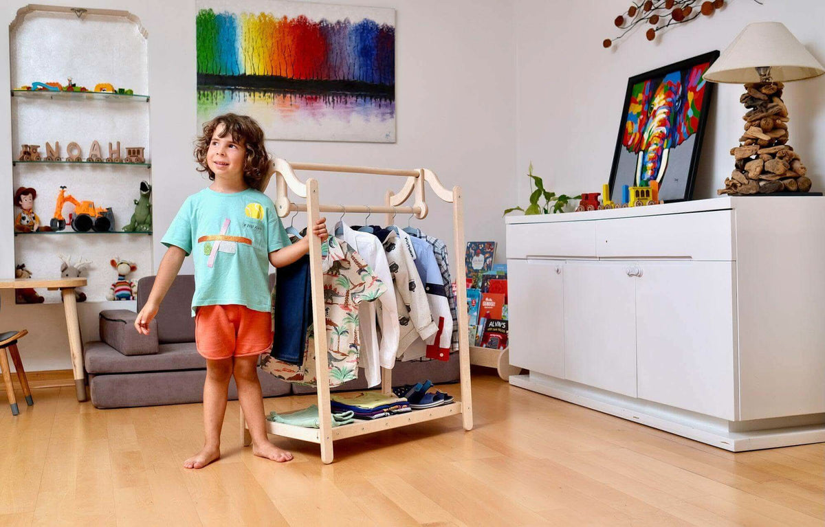Wooden Kids Clothing Rack