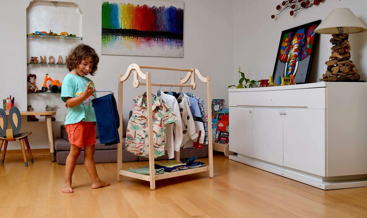 Wooden Kids Clothing Rack
