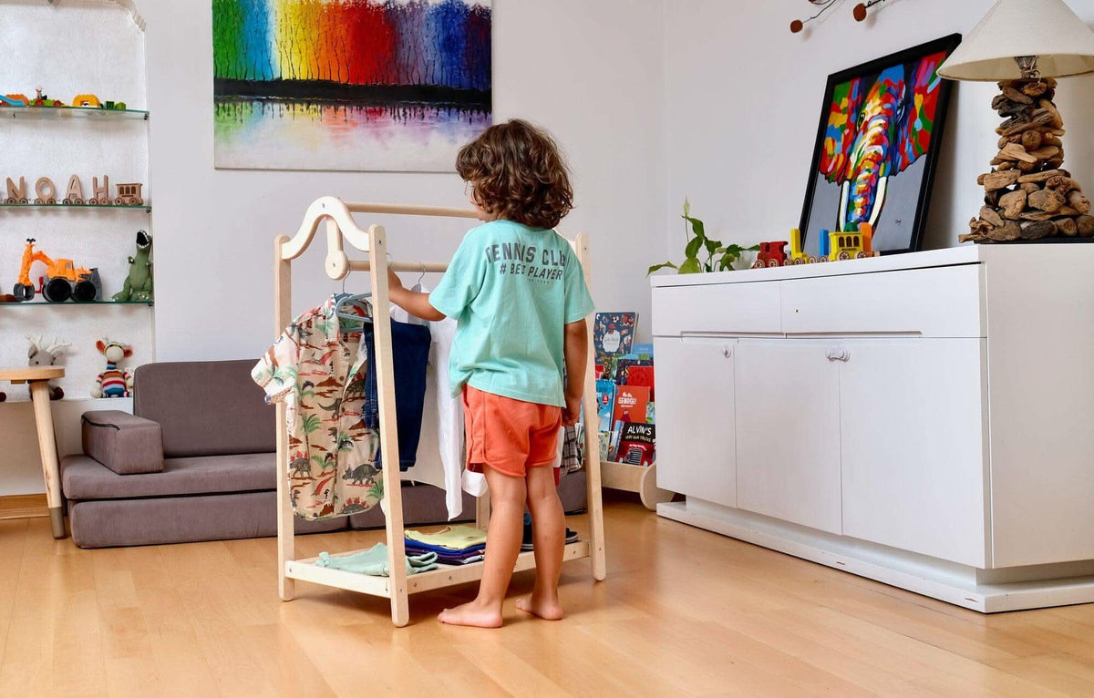 Wooden Kids Clothing Rack
