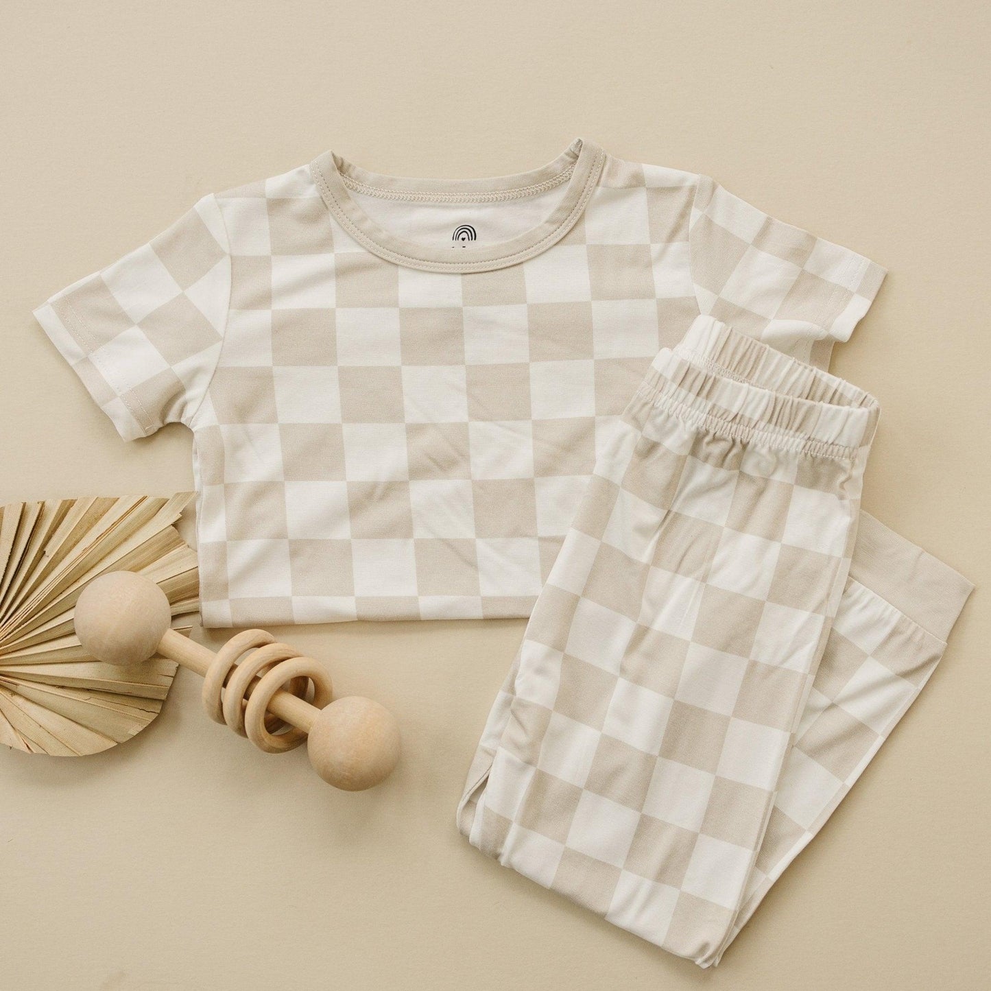 Neutral Checker 2pc Bamboo Pajamas