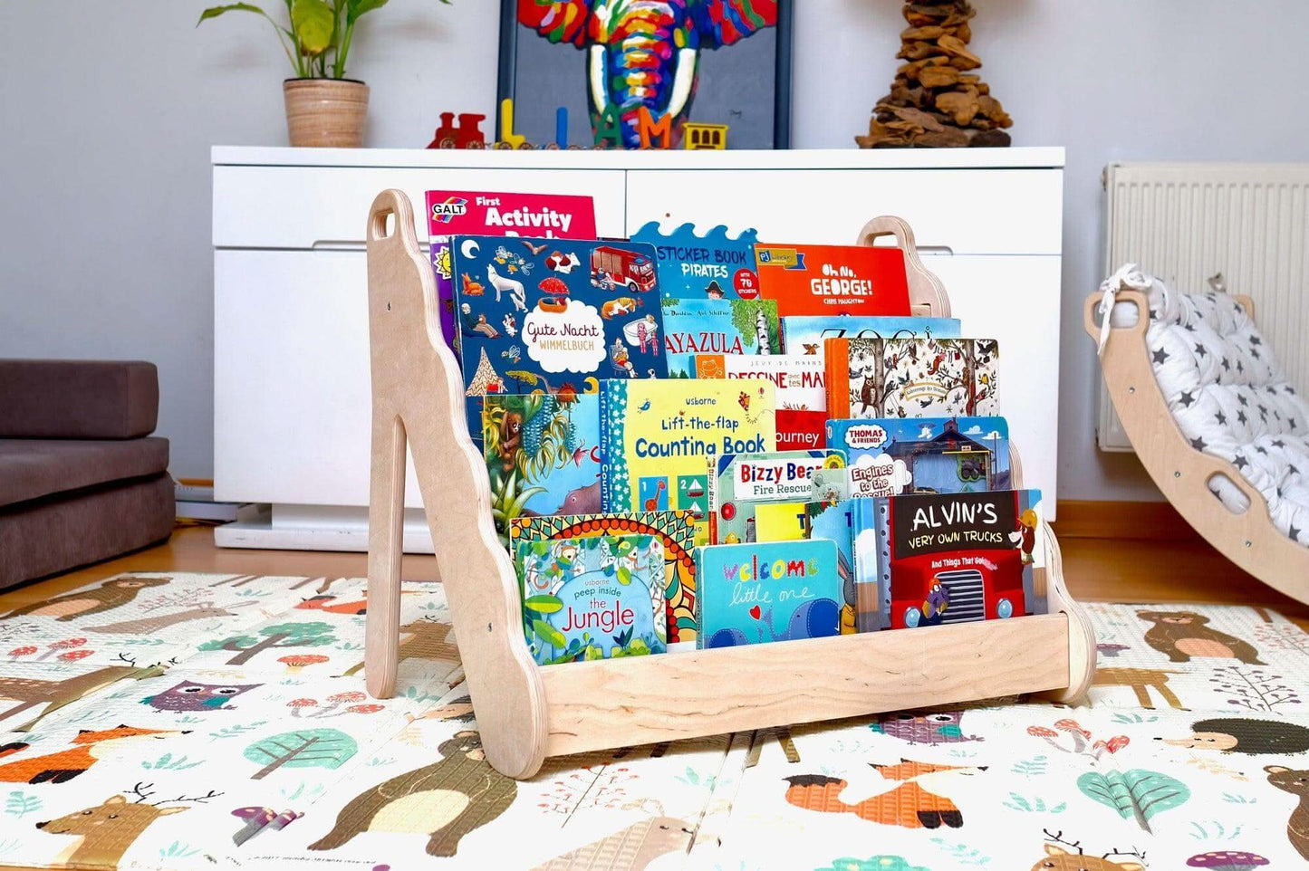 Seatable Wooden Bookshelf / Small-Medium-Large Size