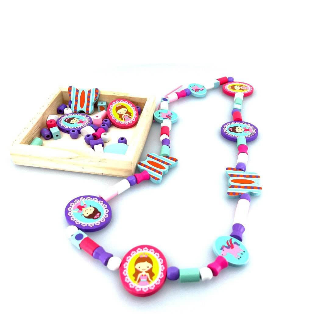 Wooden Bead Princess Necklace
